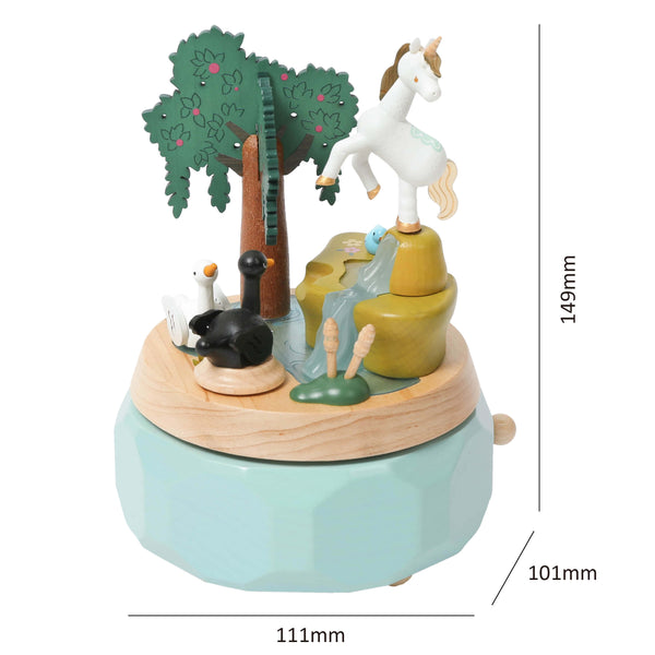White Unicorn Music Box