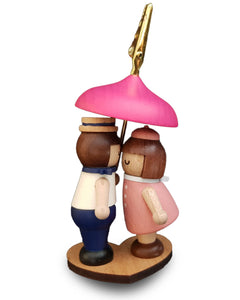 Boy Girl Under Pink Umbrella Memo Clip