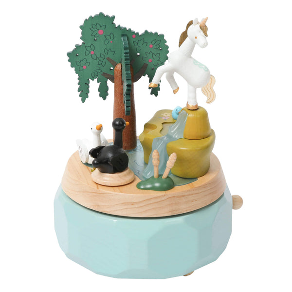 White Unicorn With Swans