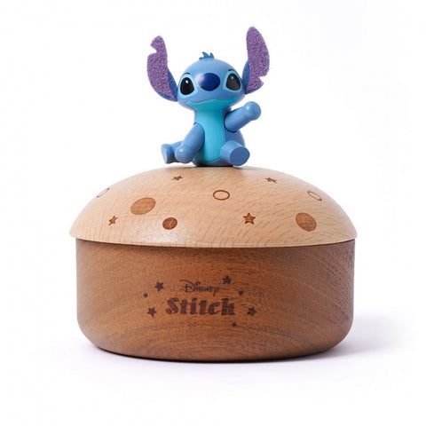 Stitch Sitting On A Wooden Box