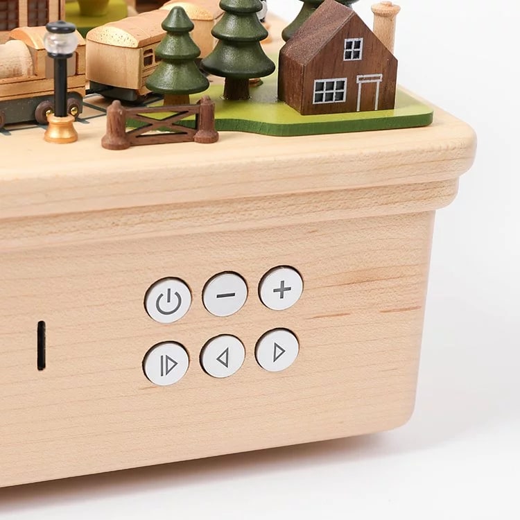 Train & Cave music box with digital LED clock – UNARTSG